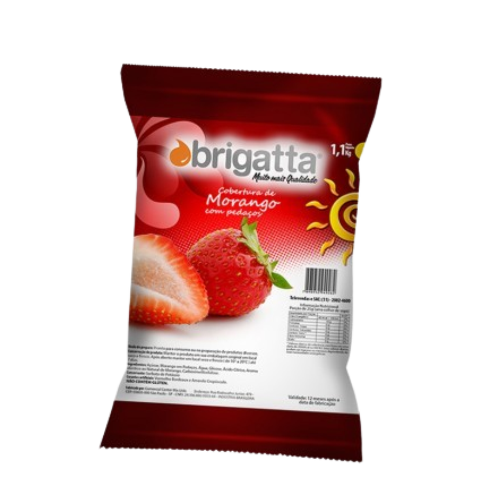 Cobertura Morango c/ pedaços 1,100kg – Brigatta