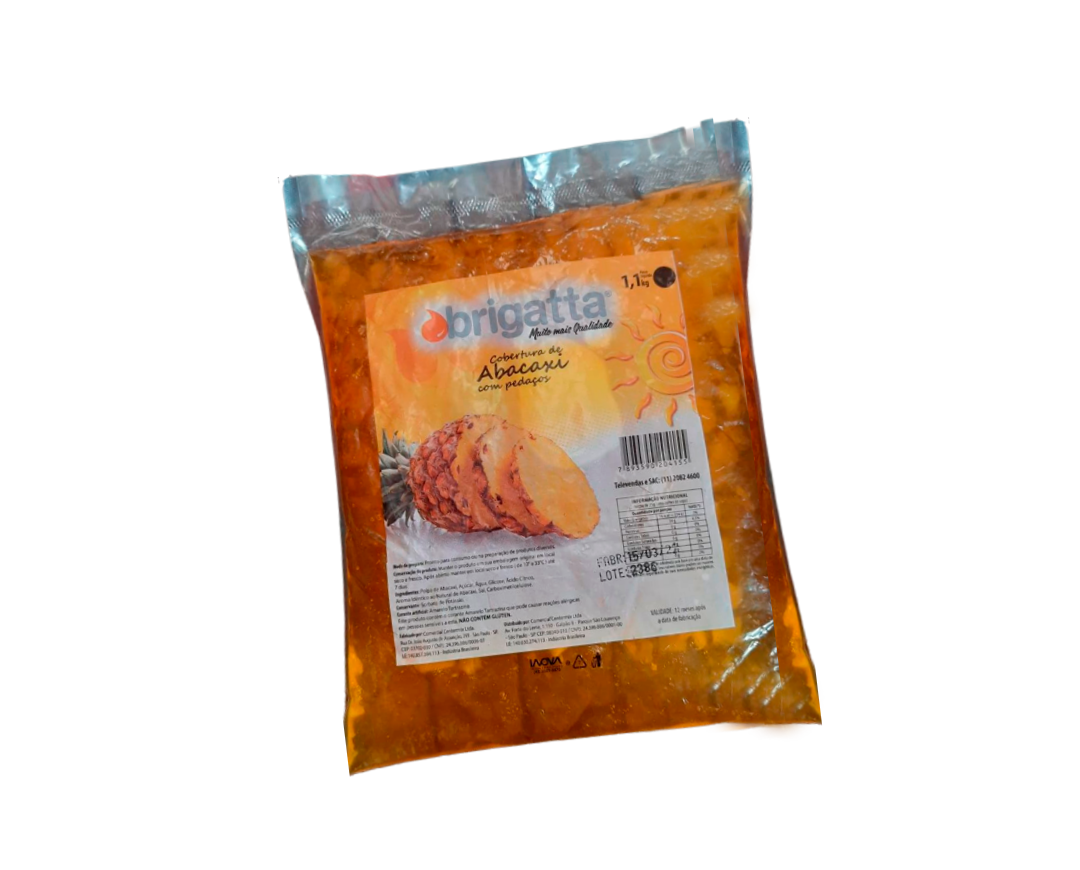 COBERTURA BRIGATTA ABACAXI COM PEDAÇOS 1,1 kg