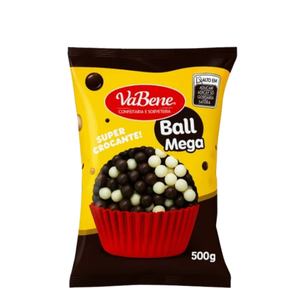 Cereal Mega Ball Chocolate Preto/Branco VABENE 500g