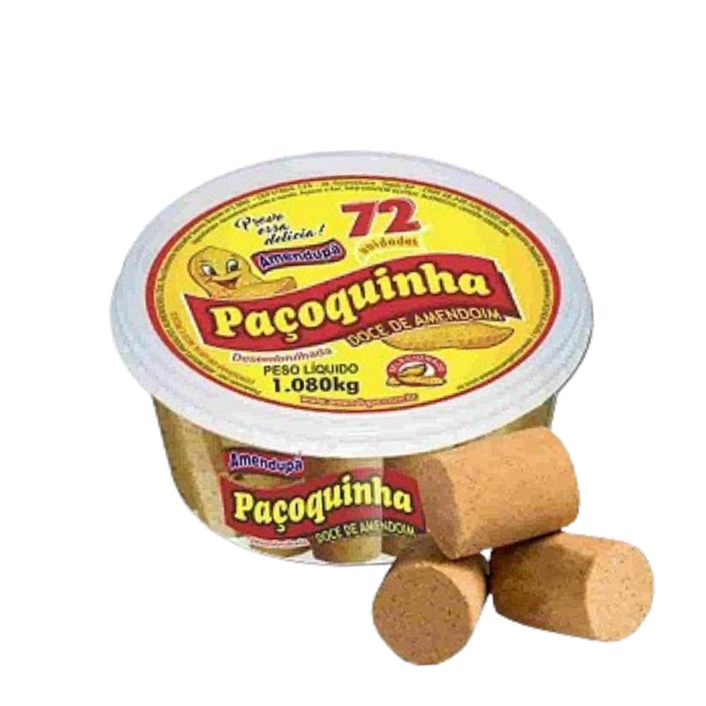 Paçoca rolha desembrulhada com 72 unidades 1,080kg